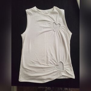 Skims White Heart Cut Out Tank
